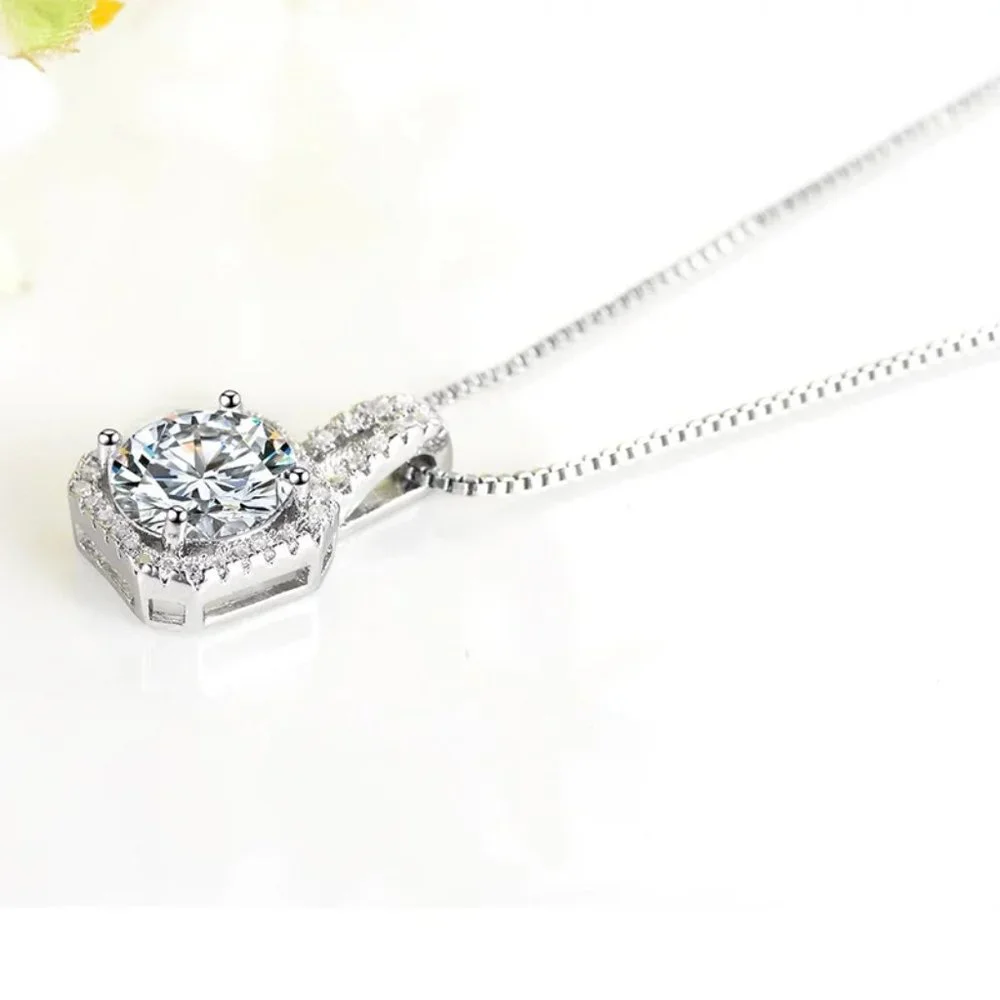 ❤️ Luxury Earrings Necklace Chain Set Bundle Cristal 925 Sterling Silver Day - Picture 5 of 7